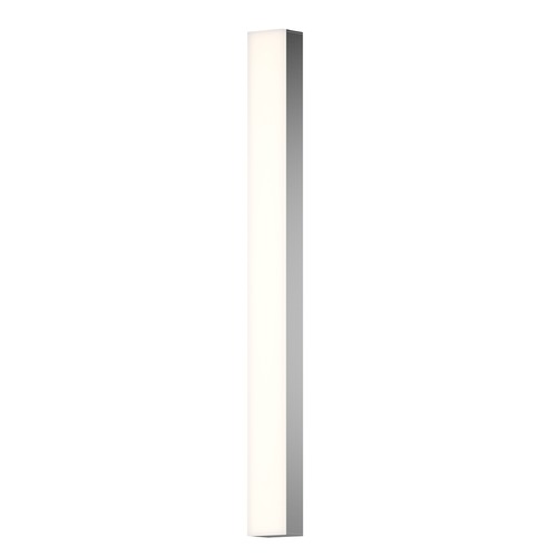 Solid Glass Bar Satin Nickel LED Vertical Bathroom Light by Sonneman Lighting