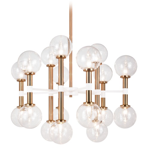 Matteo Lighting Stellar Aged Gold & Matte White Chandelier by Matteo Lighting C75318AGCL