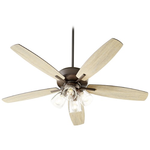 Breeze Oiled Bronze LED Ceiling Fan with Light by Quorum Lighting