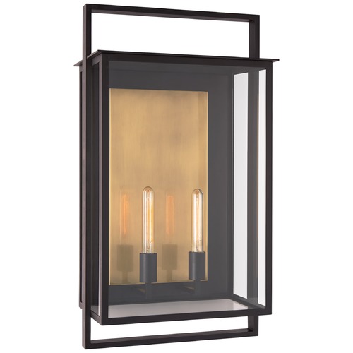 Visual Comfort Signature Collection Ian K. Fowler Halle Grande Wall Lantern in Aged Iron by Visual Comfort Signature S2193AICG