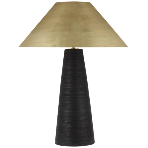 Karam Large Table Lamp in Black & Natural Brass by VC Modern