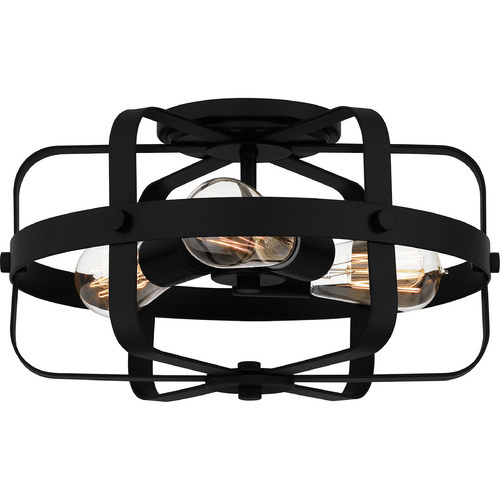 Quoizel Lighting Manzel Flush Mount in Matte Black by Quoizel Lighting QFL5592MBK