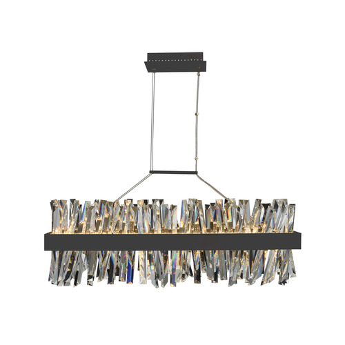 Glacier 36-Inch LED Linear Light in Matte Black by Allegri Crystal