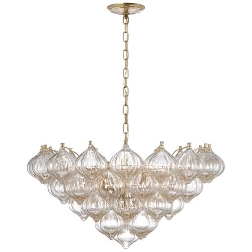 Caselli 36-Inch Basket Chandelier in Antique Brass by VC Signature