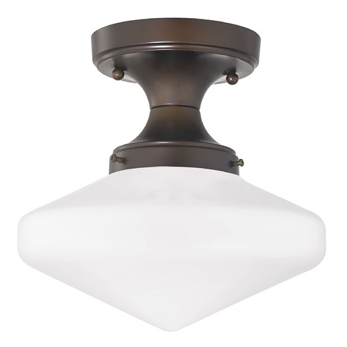 Design Classics Lighting 10-Inch Wide Bronze Schoolhouse Ceiling Light FDS-220 / GE10