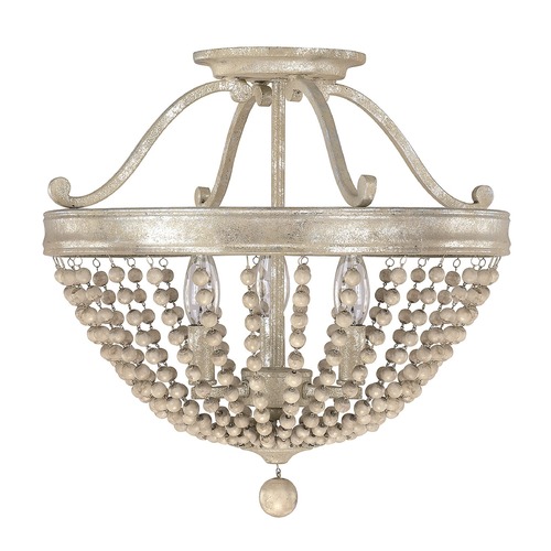 Capital Lighting Adele Beaded Semi-Flush Mount in Silver Quartz by Capital Lighting 4444SQ