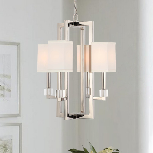 Crystorama Dixon 4-Light Mini Chandelier in Polished Nickel