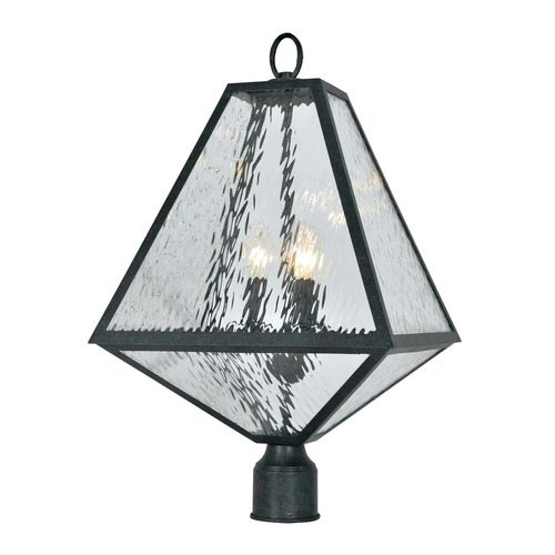 Crystorama Lighting Brian Patrick Flynn Glacier Post Light in Black Charcoal by Crystorama Lighting GLA-9709-WT-BC