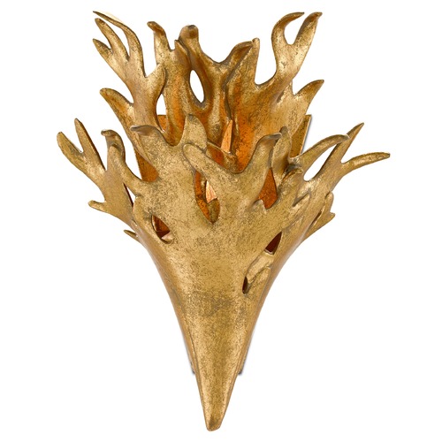 Currey and Company Lighting Currey and Company Marjorie Skouras Formby Gold Leaf Sconce 5000-0126