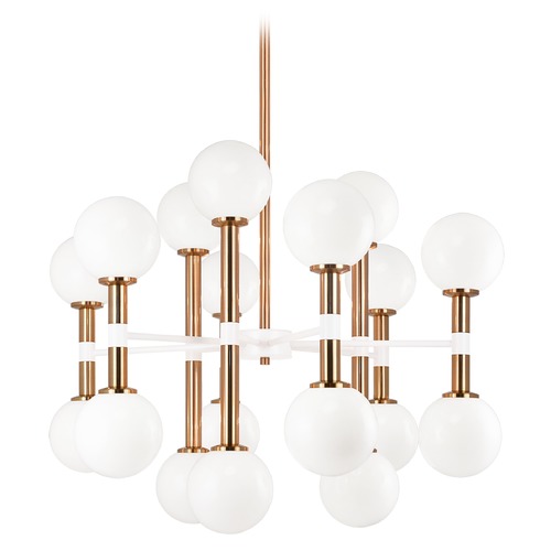 Matteo Lighting Stellar Aged Gold & Matte White Chandelier by Matteo Lighting C75318AGOP