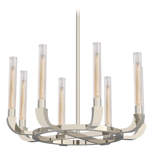 Flute Polished Nickel Chandelier by Alora Lighting