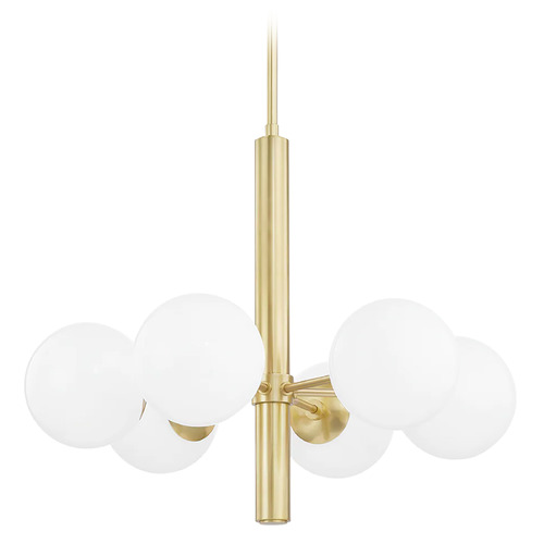 Mitzi Hudson Aged Brass 6-Light Chandelier