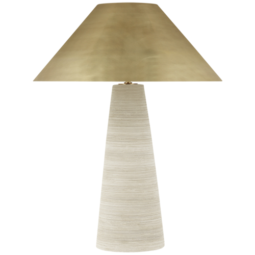 Visual Comfort Modern Collection Karam Large Table Lamp in Cream & Natural Brass by VC Modern 700PRTKRMCRNB-LED930
