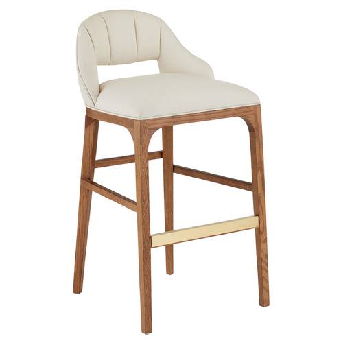 Currey and Company Aimee Kurzner Inga Morel Brown & Brushed Brass & Endurance Sand Barstool