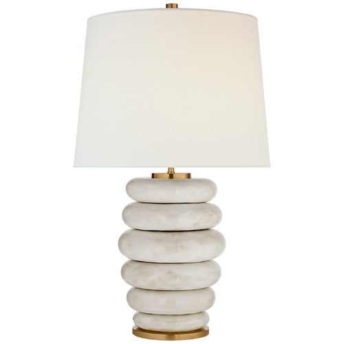 Phoebe Cordless Antiqued White Ceramic Accent Lamp
