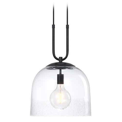 Designers Fountain Astra Matte Black Pendant Light with Bowl / Dome Shade