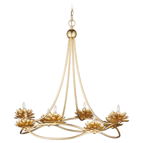 Currey and Company Cyrene Gold Leaf Chandelier