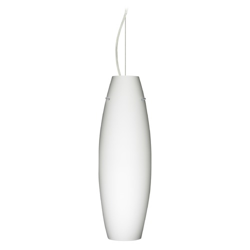Besa Lighting Tara Satin Nickel LED Pendant Light with Oblong Shade