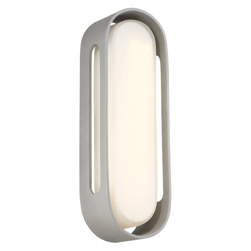 George Kovacs Lighting Floating Oval LED Outdoor Wall Light in Sand Silver by George Kovacs P1282-295-L