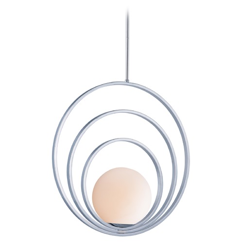 Maxim Lighting Maxim Lighting Coronet Polished Chrome Pendant Light with Globe Shade 26056SWPC