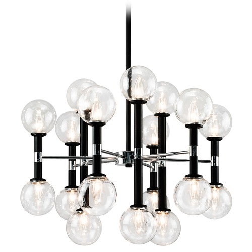 Stellar Black & Chrome Chandelier by Matteo Lighting