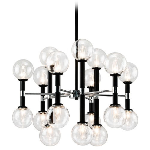 Matteo Lighting Stellar Black & Chrome Chandelier by Matteo Lighting C75318BKCL