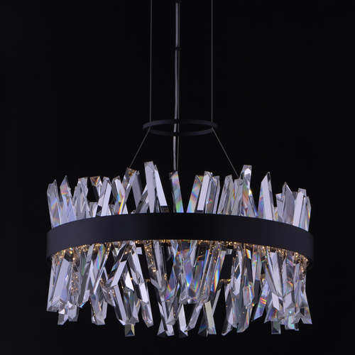 Glacier 25-Inch LED Pendant in Matte Black by Allegri Crystal