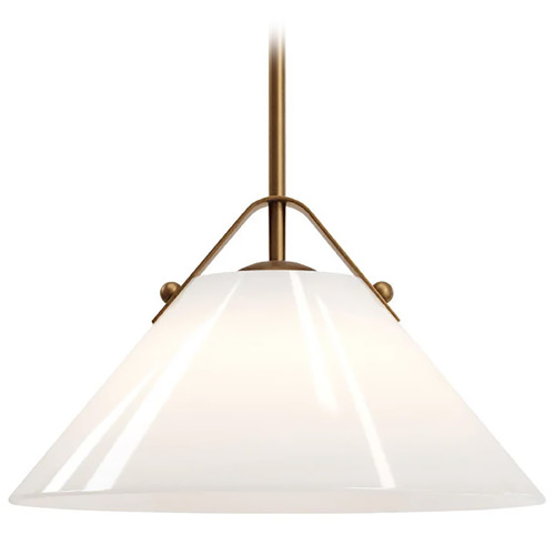 Currey and Company Bronwen Antique Brass Pendant Light with Empire Shade