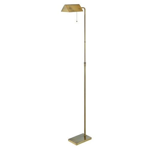 Wayland Brush Brass Floor Lamp by Lite Source Lighting