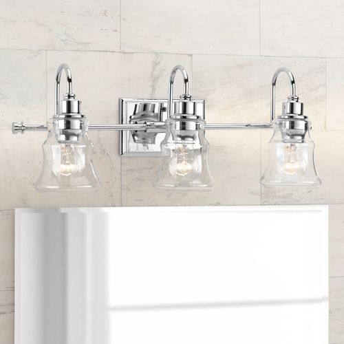 Litchfield Polished Chrome 3-Light Bathroom Light by Progress Lighting