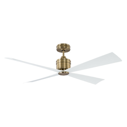 Visual Comfort Fan Collection Launceton 56-Inch Fan in Hand Rubbed Brass by Visual Comfort & Co Fans 4LNCR56HAB