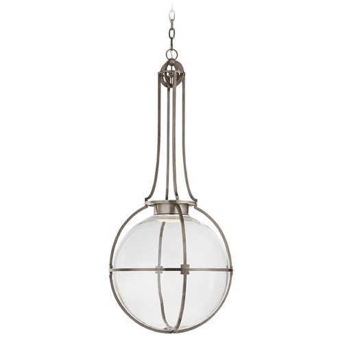 Visual Comfort Signature Collection Chapman & Myers Gracie LED Globe Pendant in Nickel by Visual Comfort Signature CHC5479ANCG