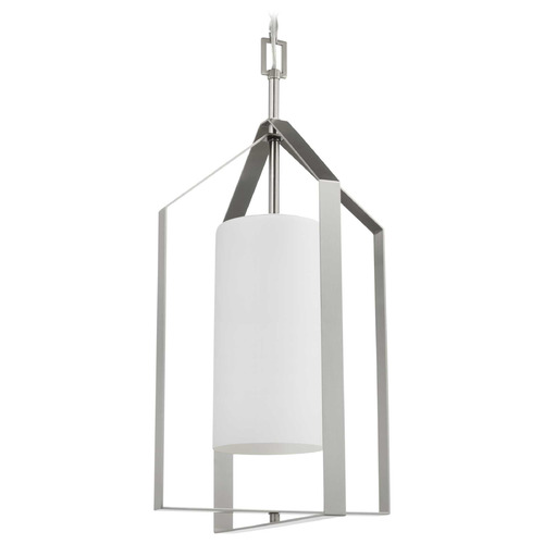 Progress Lighting Progress Lighting Vertex Brushed Nickel Pendant Light with Cylindrical Shade P500433-009