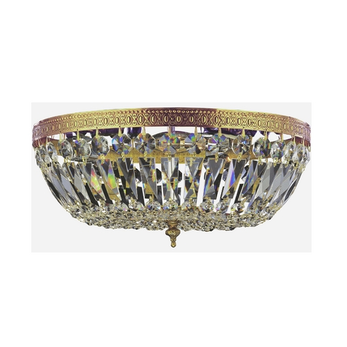 Crystorama Lighting Richmond Crystal Flush Mount in Olde Brass by Crystorama Lighting 716-OB-CL-SAQ