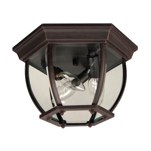 Bent Glass 10.75-Inch Rust Outdoor Flush Mount by Craftmade Lighting