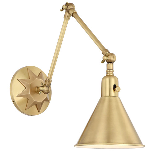 Morgan Adjustable Wall Light in Aged Brass by Crystorama Lighting