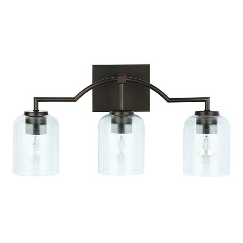 HomePlace by Capital Lighting Carter 22-Inch Vanity Light in Bronze with Clear Seeded Glass 139331BZ-500