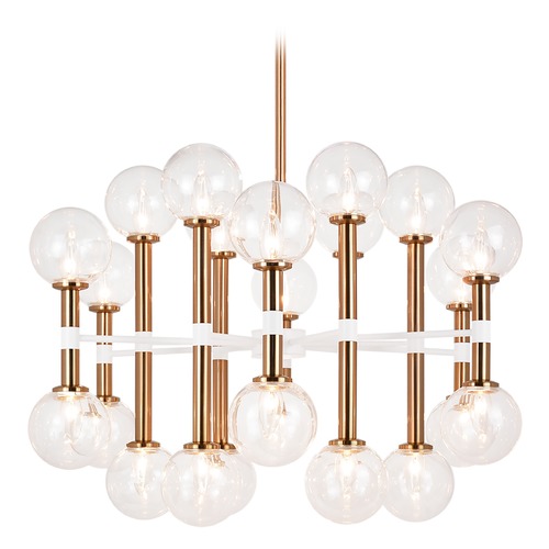 Matteo Lighting Stellar Aged Gold & Matte White Chandelier by Matteo Lighting C75324AGCL