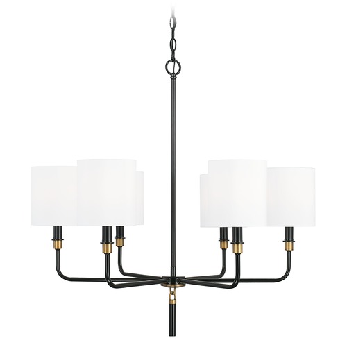 HomePlace by Capital Lighting Beckham 32-Inch Glossy Black & Aged Brass Chandelier by HomePlace by Capital Lighting 441961YA-702
