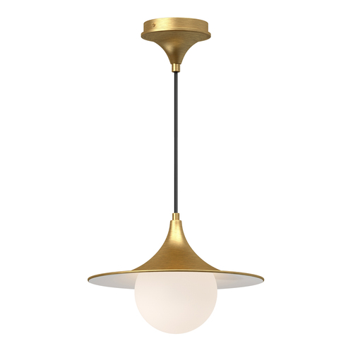 Alora Lighting Fuji Brushed Gold Pendant Light with Globe Shade