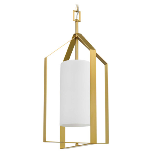 Progress Lighting Progress Lighting Vertex Brushed Gold Pendant Light with Cylindrical Shade P500433-191