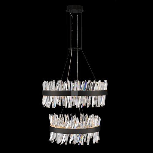 Glacier 32-Inch LED Chandelier in Matte Black by Allegri Crystal
