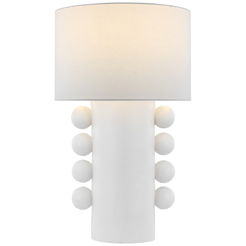 Tiglia Cordless Tall Ceramic Table Lamp Plaster White