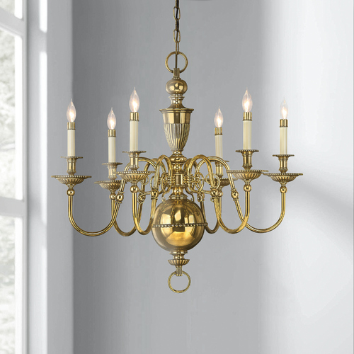 6-Light Chandelier in Burnished Brass by Hinkley Lighting