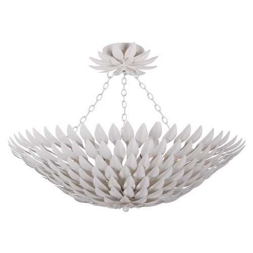 Crystorama Lighting Broche Matte White Semi-Flushmount Light