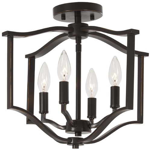 Elyton Downton Bronze with Gold Highlight Semi-Flush Mount by Minka Lavery