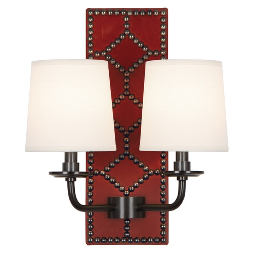 Williamsburg Lightfoot Wall Sconce with Fondine Fabric Shades by Robert Abbey