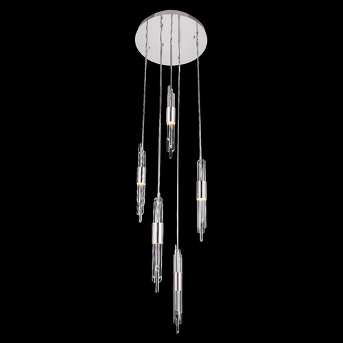 Allegri Crystal Lucca Polished Chrome LED Multi-Light Pendant