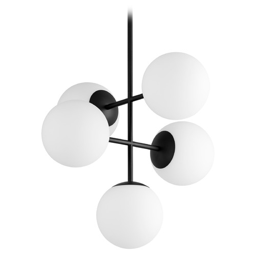 Nebula 5-Light Large Globe LED Pendant in Black by Oxygen Lighting