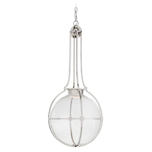Visual Comfort Signature Collection Chapman & Myers Gracie LED Globe Pendant in Nickel by Visual Comfort Signature CHC5479PNCG